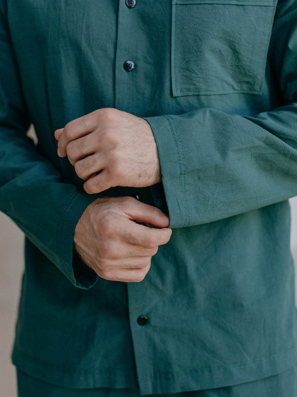 Men's pajama made of boiled cotton Smaragd