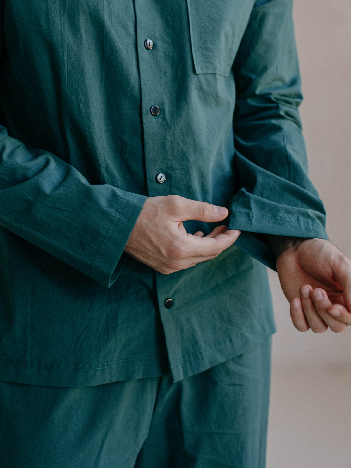 Men's pajama made of boiled cotton Smaragd