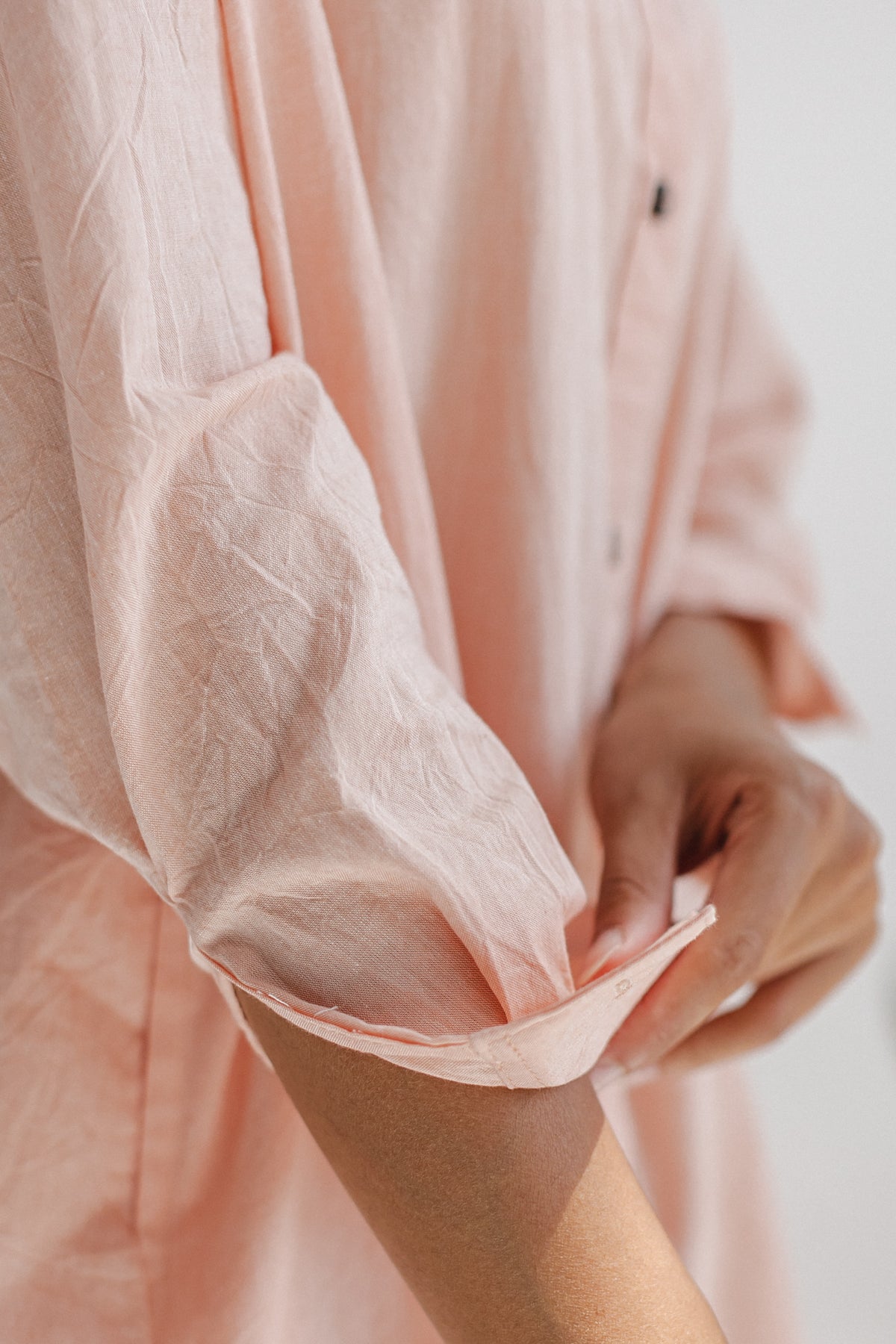 Camisón de manga larga — Rosa pastel