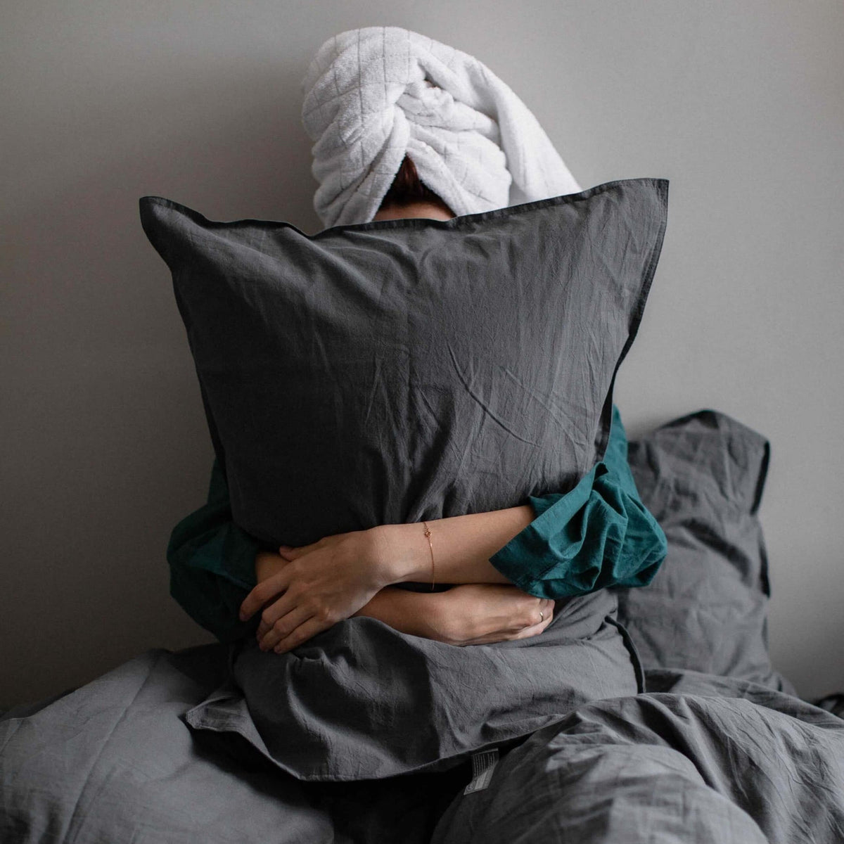 Washed Cotton Bedding Set Slate