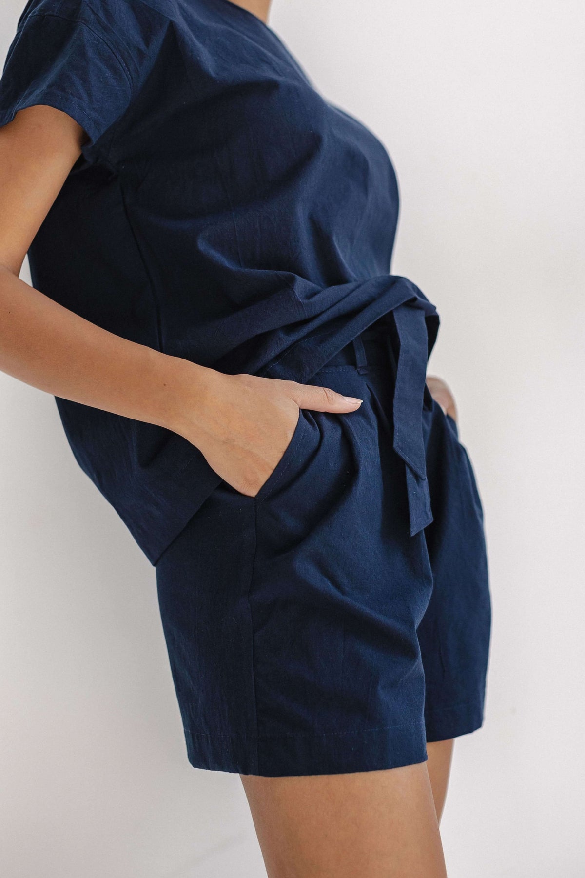 Pijama Feminino com Calções Azul Marinho