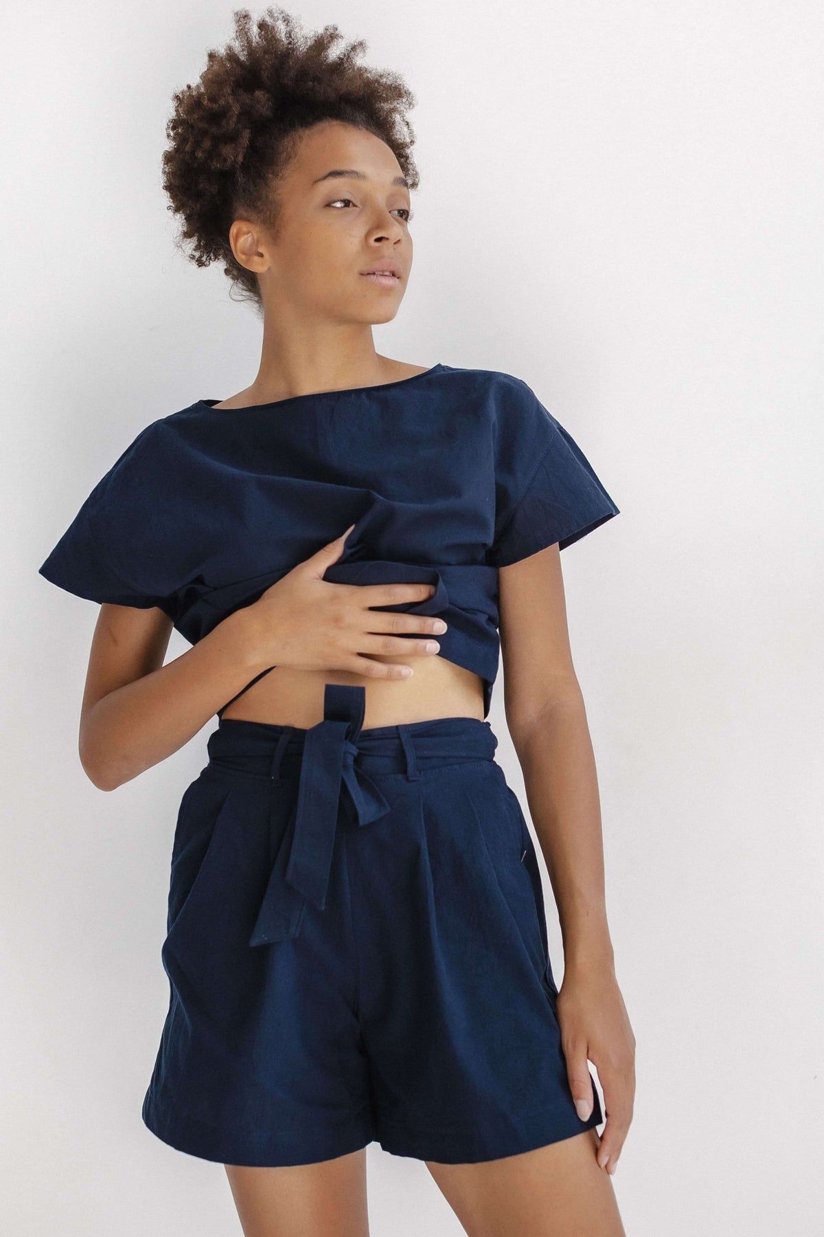 Pijama Feminino com Calções Azul Marinho